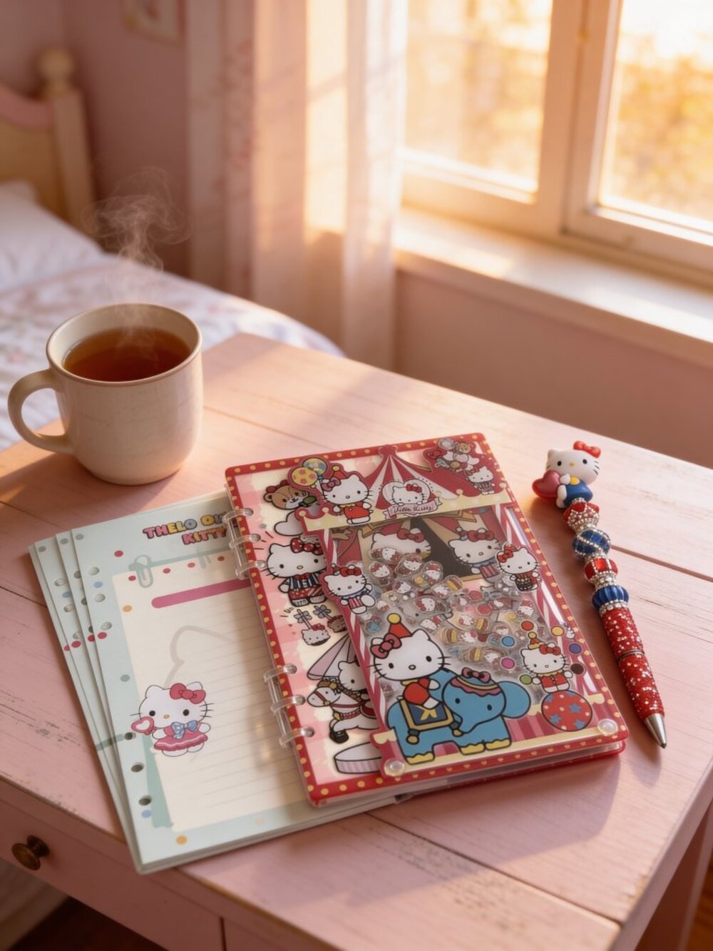Hello Kitty Acrylic Shaker Notebook Bundle